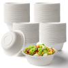 Potchen 300 Pack Disposable Paper Bowls Quality White Bowls Small Sugar Cane Fibers Party for Ice Cream Fruits Salad Soup Hot or Cold Use Catering Picnics Camping and Restaurant Supplies(16 oz) view 1