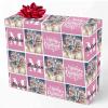 Personalized Merry Christmas Wrapping Paper with Photo, Custom Gift Wrapping Paper Roll for Friend, Grandma, Grandpa, Birthday, Wedding, Christmas Gifts - Pink, 58x23, 5 Rolls view 1