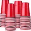 Mimorou Red 200 Pack 16 oz Plastic Cups Bulk, Disposable Party Plastic Cup for St Patricks Mardi Gras Wedding Stackable Beverage Drinking Tumbler Heavy Duty for BBQ Birthday Baby Shower Graduation view 1