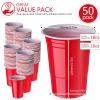 Mimorou Red 200 Pack 16 oz Plastic Cups Bulk, Disposable Party Plastic Cup for St Patricks Mardi Gras Wedding Stackable Beverage Drinking Tumbler Heavy Duty for BBQ Birthday Baby Shower Graduation view 2