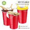 Mimorou Red 200 Pack 16 oz Plastic Cups Bulk, Disposable Party Plastic Cup for St Patricks Mardi Gras Wedding Stackable Beverage Drinking Tumbler Heavy Duty for BBQ Birthday Baby Shower Graduation view 3