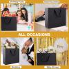 12 Pack Black Gift Bags with Ribbon Handles, Large Gift Bags with Tissue Paper, Black Kraft Paper Gift Bags for Shopping, Small Business, Wedding, Christmas and Holiday (12.5 x4.5 x11) view 4