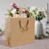 12 Pack Kraft Paper Bags, Large Gift Bags with Tissue Paper, Brown Paper Gift Bags with Ribbon Handles for Shopping, Small Business, Bridal Party, Wedding, Christmas and Holiday (12.5 x4.5 x11) view 3