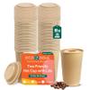 ECO SOUL 25 Pack 16 oz Disposable Coffee Cups with Lids Eco-Friendly, Biodegradable, Compostable, Leak-free & Sturdy To Go Hot Drink Cup for Tea, Chocolate Party Travel Cafe Office & Home view 1