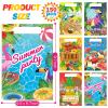 Perthlin 150 Pieces Luau Hawaiian Gift Bags for Kids Summer Tropical Party Favor Hawaiian Goodie Aloha Flamingo Plastic Treat Bags with Handles for Summer Goody Gift Party Supplies, 6 Styles view 2