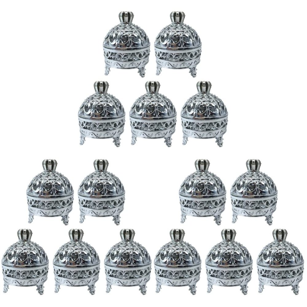 Zerodeko 15pcs Silver Round Shape Candy Storage Boxes Creative Plastic Containers for Party Favors Weddings Birthdays for Candy Holders and Treats