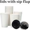 RACETOP Paper Coffee Cups with Lids, Disposable Coffee Cups with Lids, Hot Drink Paper Cups 16 oz, Ideal for Beverage| Tea (White), Extra Large view 2