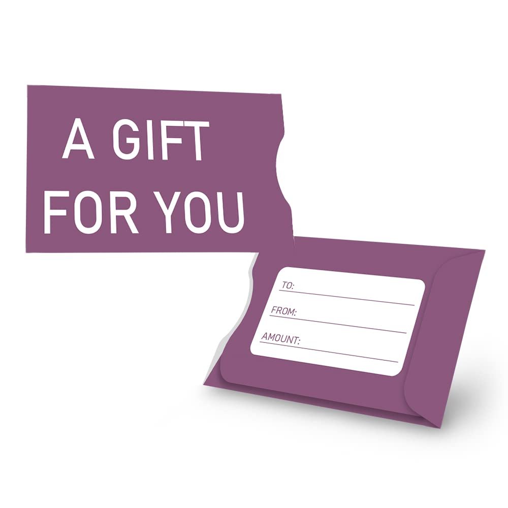 Swipe It Gift Card Holder Sleeves Paper 100 Pack Bulk for Christmas, Holiday, Birthday, Fathers Day, Housewarming, Wedding, Anniversary, Baby Shower, Spa, A Gift for You, Purple