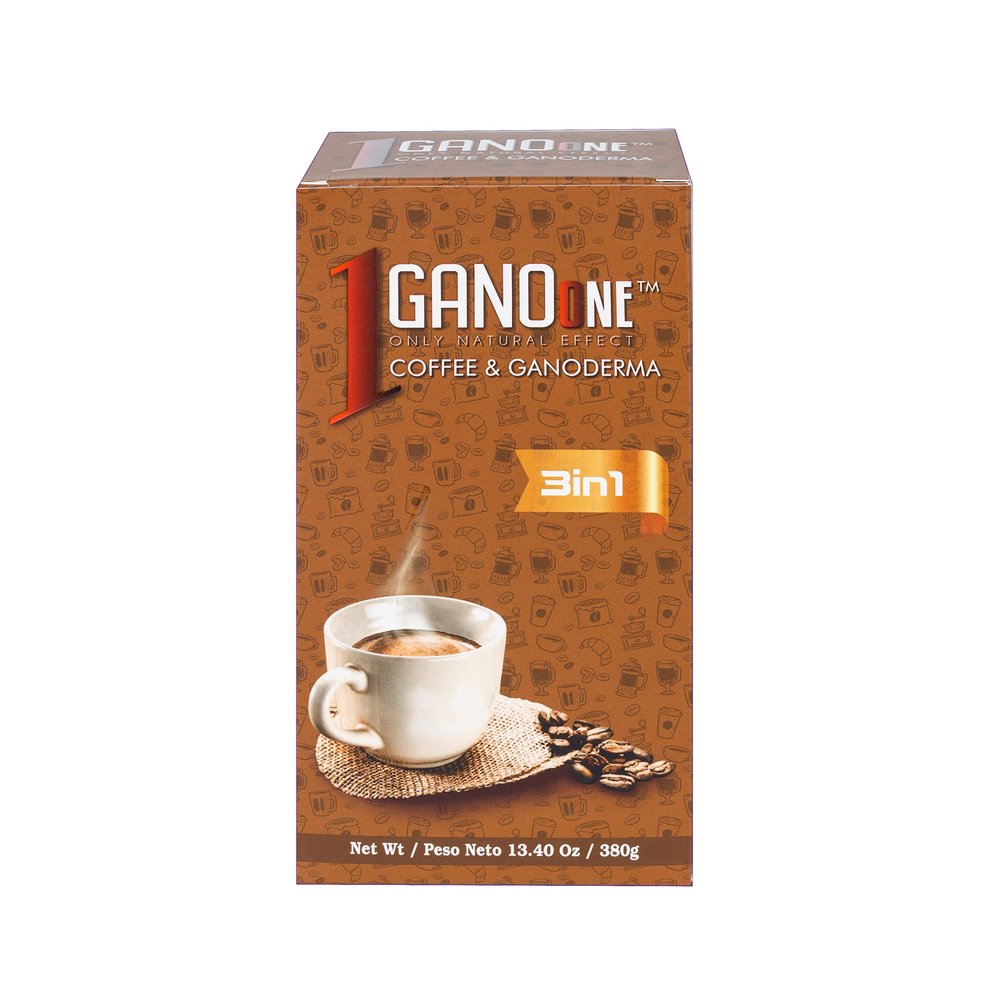 GanoOne 3-in-1 Reishi Mushroom Instant Coffee with Organic Ganoderma Extract, Blend with Creamer and Sugar, 20 Single-Serve Sachets, 13.4 oz