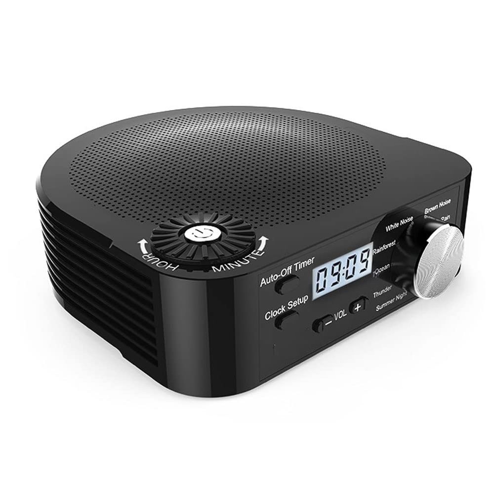 Feiyxu Sound Machines White Noise Machine,10 Natural Soothing Sounds 4 Timers Portable Soothing Sounds and Memory Function Sleep (Color : Black)