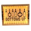 Elegant Designs HG2032-NBU Salento Farmhouse Rectangle Decorative LED Light Up Wooden Serving Tray w Black Metal Handles & Bottoms Up in Black for Dcor, Centerpiece, Breakfast, Coffee,Bar, Natural view 1