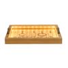 Elegant Designs HG2032-NBU Salento Farmhouse Rectangle Decorative LED Light Up Wooden Serving Tray w Black Metal Handles & Bottoms Up in Black for Dcor, Centerpiece, Breakfast, Coffee,Bar, Natural view 3