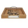Elegant Designs HG2032-NBU Salento Farmhouse Rectangle Decorative LED Light Up Wooden Serving Tray w Black Metal Handles & Bottoms Up in Black for Dcor, Centerpiece, Breakfast, Coffee,Bar, Natural view 4