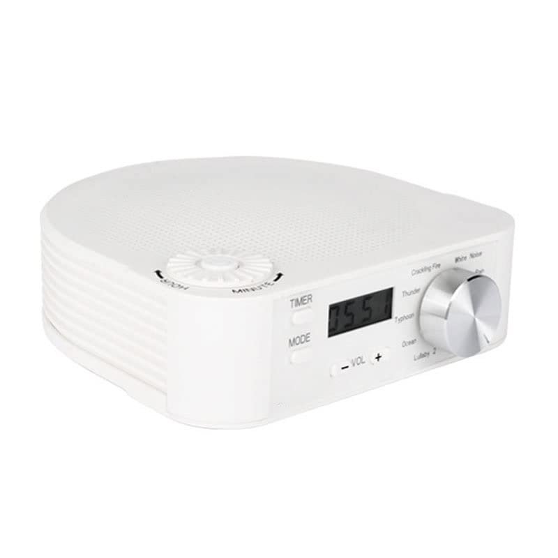 Feiyxu Sound Machines White Noise Machine,10 Natural Soothing Sounds 4 Timers Portable Soothing Sounds and Memory Function Sleep (Color : White)