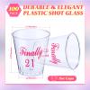 Nuogo 100 Pcs 21st Birthday Shot Glass Finally 21 Plastic Shot Glass Cups 21st Birthday Gift, Celebrate Twenty One, Decorations, Party Supplies(Finally 21) view 2