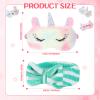 12 Pcs Sleepover Party Supplies for Girls Unicorn Rainbow Animal Plush Sleep Eye Mask Soft Spa Headband for Women Overnight Spa Bachelorette Party Favors view 2