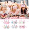 12 Pcs Sleepover Party Supplies for Girls Unicorn Rainbow Animal Plush Sleep Eye Mask Soft Spa Headband for Women Overnight Spa Bachelorette Party Favors view 4