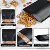 100 Pack Smell Proof Bags, Resealable Bags with Matte Window, Foil Pouch Stand Up Sealable Bags for PackagingBlack,3.5" x 5.1" view 3
