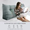 8 lbs Thickened Twin Headboard Pillow Wedge College Dorm Bed Pillow for Backrest Reading Triangular Pillow with Side Pocket for Sitting in Bed, Dorm Bedding Essentials for Girls & Boys Gray view 2