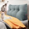 8 lbs Thickened Twin Headboard Pillow Wedge College Dorm Bed Pillow for Backrest Reading Triangular Pillow with Side Pocket for Sitting in Bed, Dorm Bedding Essentials for Girls & Boys Gray view 3