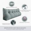 8 lbs Thickened Twin Headboard Pillow Wedge College Dorm Bed Pillow for Backrest Reading Triangular Pillow with Side Pocket for Sitting in Bed, Dorm Bedding Essentials for Girls & Boys Gray view 4