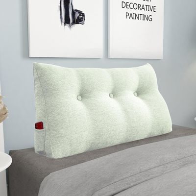 8 lbs Thickened Twin Headboard Pillow Wedge College Dorm Bed Pillow for Backrest Reading Triangular Pillow with Side Pocket for Sitting in Bed, Dorm Bedding Essentials for Girls & Boys White