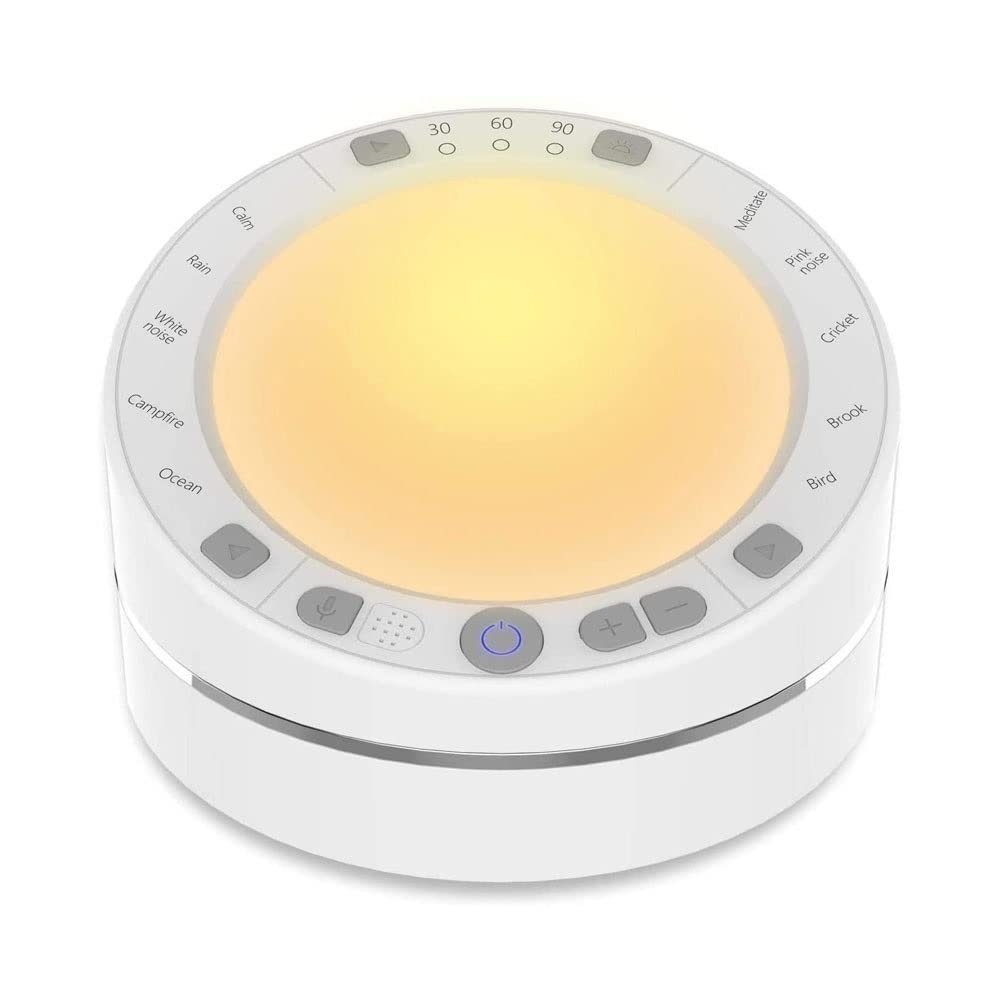 Feiyxu White Noise Machine,Premium Sleep Therapy Sound Machine, 10 Natural Sounds Therapy, Night Light, Timer, Portable Sound Machine for Nursery Home Office Travel