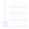 Meseey 50pcs 8 Inch Stretch Elastic Loops with Pre-Tied White Ribbon Bows for Gift Wrapping,Baby Showers, Weddings, Christmas Boxes (8", White) view 1