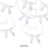 Meseey 50pcs 8 Inch Stretch Elastic Loops with Pre-Tied White Ribbon Bows for Gift Wrapping,Baby Showers, Weddings, Christmas Boxes (8", White) view 4