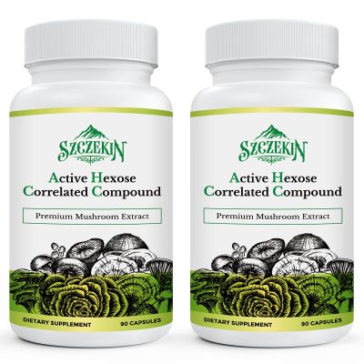 SZCZEKIN Active Hexose Correlated Compound 1500 mg Supplement, Natural 8 Mushroom Extract Supplement, Immune System, Liver Function, Natural Killer and T Cells Activity, 180 Veggie Capsules
