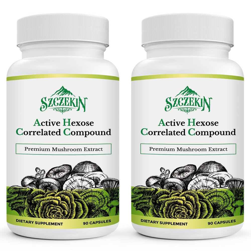SZCZEKIN Active Hexose Correlated Compound 1500 mg Supplement, Natural 8 Mushroom Extract Supplement, Immune System, Liver Function, Natural Killer and T Cells Activity, 180 Veggie Capsules