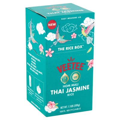 Veetee Rice Box - Thai Hom Mali Jasmine - Authentic Premium Rice - 1.1lb 6pk