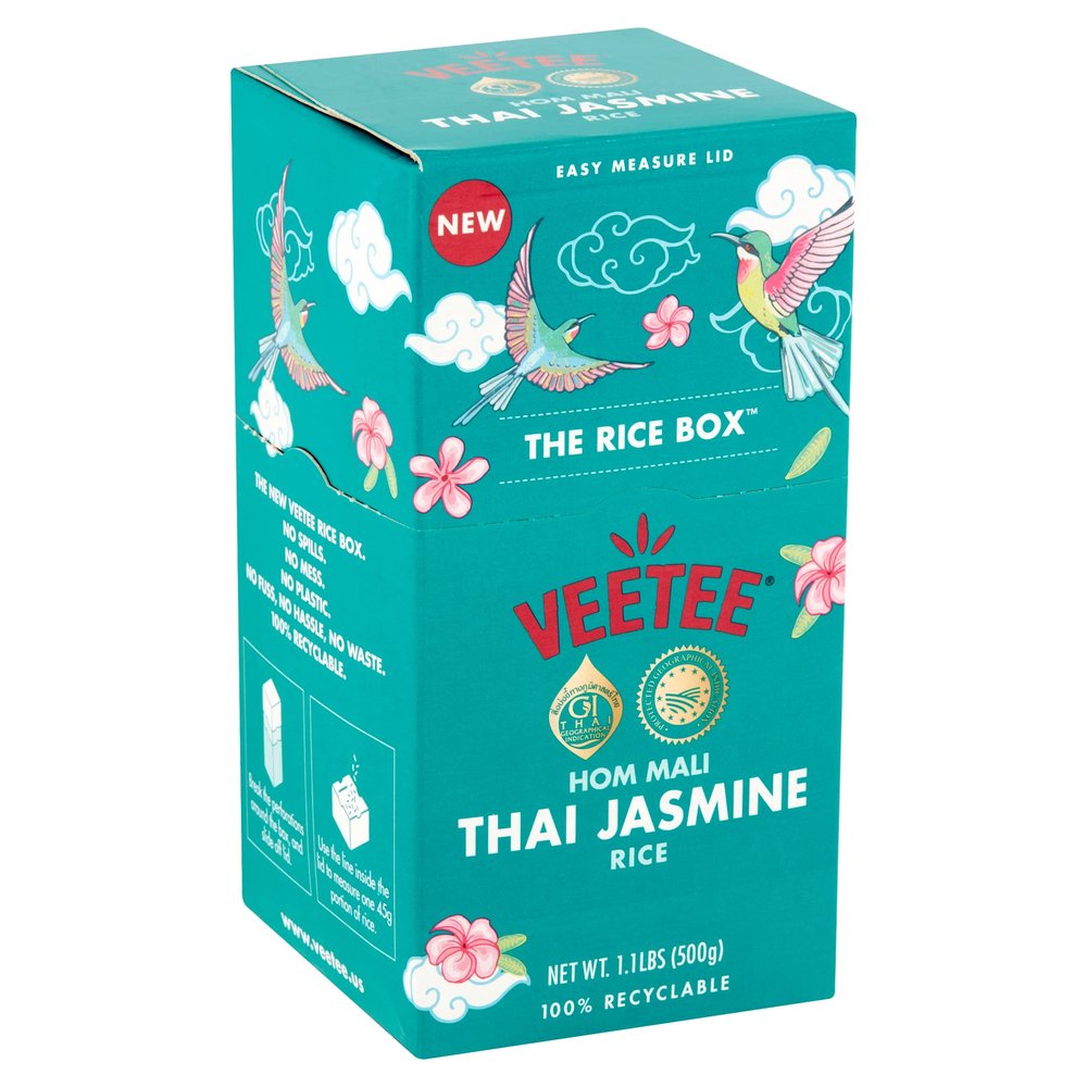 Veetee Rice Box - Thai Hom Mali Jasmine - Authentic Premium Rice - 1.1lb 6pk