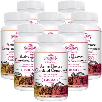 SZCZEKIN 1500mg Liposomal Active Hexose Correlated Supplement,960 Soft Gels Beta-Glucans with Natural Mushroom Extract, Immune System, Liver Function, Maintain T-Cell & Killer Cell Activity