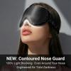 MATASSE 100% Mulberry Silk Sleep Mask 22 Momme Grade 6A - 3D Contoured Eye Mask for Sleeping, 14mm Deep Eye Cups, Total Blackout Blindfold for Women Men, Adjustable Strap, Side Sleeper (Black) view 4