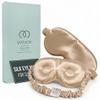 MATASSE 100% Mulberry Silk Sleep Mask 22 Momme Grade 6A - 3D Contoured Eye Mask for Sleeping, 14mm Deep Eye Cups, Total Blackout Blindfold for Women Men, Adjustable Strap, Side Sleeper (Champagne) view 1