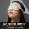 MATASSE 100% Mulberry Silk Sleep Mask 22 Momme Grade 6A - 3D Contoured Eye Mask for Sleeping, 14mm Deep Eye Cups, Total Blackout Blindfold for Women Men, Adjustable Strap, Side Sleeper (Champagne) view 4