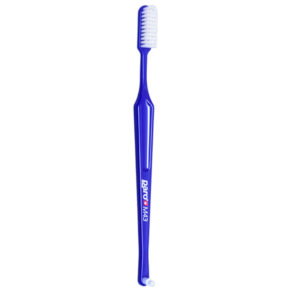 Paro M43 Toothbrush 708 | Compact Brush Head with Medium Bristles and Exchangeable Inter Space F | 4 Rows, 43 Tufts (Single)