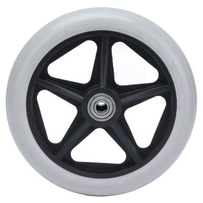 6in 5 Hole Solid Wheel, PU Wheelchair Rollator Caster Hub Replacement 608ZZ Metal Bearing for Wheelchairs, Rollators, Walkers