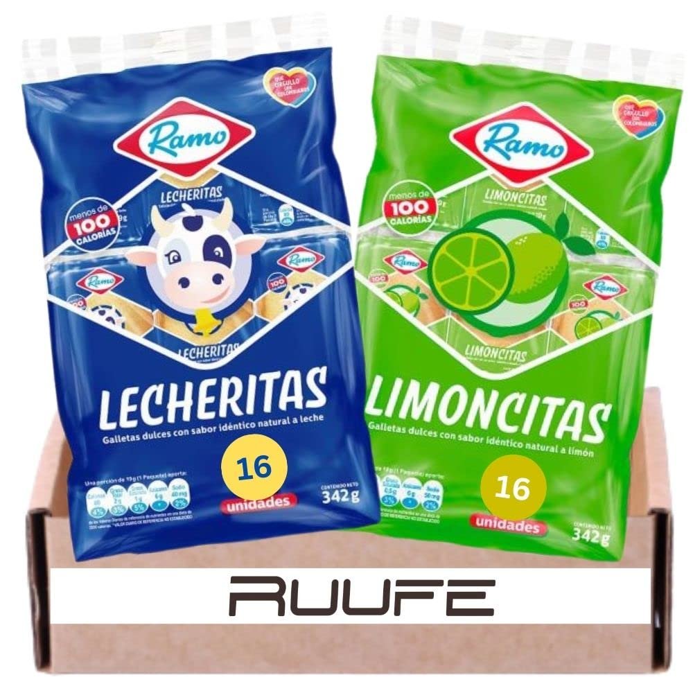 Galletas Lecheritas limoncitas Ramo - Sweet and Soft Crakers (32 pack) Lime Flavor Galletas Colombianas Colombian snacks comida colombiana mecato colombiano