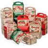 Zonon 24 Pcs Christmas Gift Boxes Xmas Kraft Treat Boxes for Cookies Candy Present Goodies Bakery Favors Christmas Container for Gift Giving Holiday Party Supplies Decorations(Cute Style) view 1