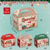 Zonon 24 Pcs Christmas Gift Boxes Xmas Kraft Treat Boxes for Cookies Candy Present Goodies Bakery Favors Christmas Container for Gift Giving Holiday Party Supplies Decorations(Cute Style) view 2