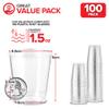 1.5 oz Shot Glasses - 100 Mini Plastic Shot Glasses (1.5oz) Clear Disposable Cups for Jello Shots, Wine Tasting, Liquor, Whiskey, Pudding, Sample Cup for Halloween and Elegant Partiest view 2