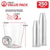 Stock Your Home 2 oz Shot Glasses - 250 Mini Plastic Shot Glasses (2oz) Clear Disposable Cups for Jello Shots, Wine Tasting, Liquor, Whiskey, Pudding, Sample Cup for Halloween and Elegant Parties view 2
