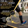 CopperJoint Copper Compression Socks for Women & Men, Knee High Support Socks, Easy On Wide Calf Fit, Breathable Comfort for Work, Travel and Everyday Wear, 1 Pair, 2X-Large, Black and Tan view 4