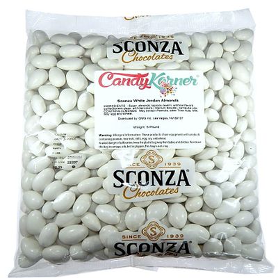 Jordan Almonds - Candy Coated Almonds - White - Top Grade Almonds Covered In A Thin Candy Coating By CandyKorner - 3 Pound (48 Ounce)