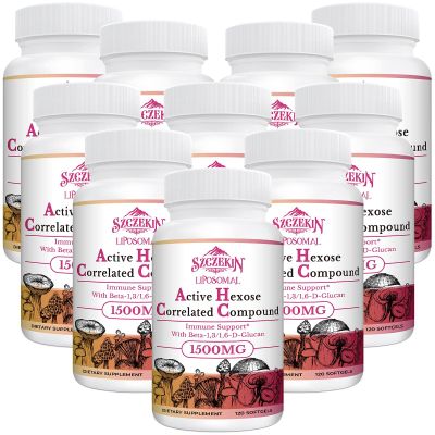 SZCZEKIN 1500mg Liposomal Active Hexose Correlated Supplement,1200 Soft Gels Beta-Glucans with Natural Mushroom Extract, Immune System, Liver Function, Maintain T-Cell & Killer Cell Activity