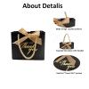 20 Pack Small Black Thank You Gift Bags With Handles-5.5''x 2.5''x4.7'' Mini Gift Bags Bulk for Baby Shower, Birthday, Wedding, Back to School, Summer Party view 3