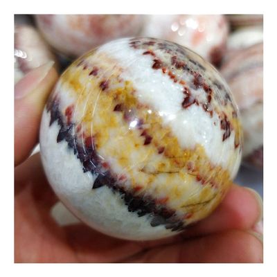 WGPHD Health & Household Quartz Natural Suiseki Stones Rhodochrosite Mineral Collection Ball Healing Crystals (Size : 6-7cm)