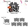 7pcs Fast Cake Racing 1st Birthday Happy Checkered Flag, Tire, Jet Acceleration Decoration Set, Racing Theme Birthday Party or Baby Shower Smash Decorations, Birthday Gift for Kids. SugarGera view 2